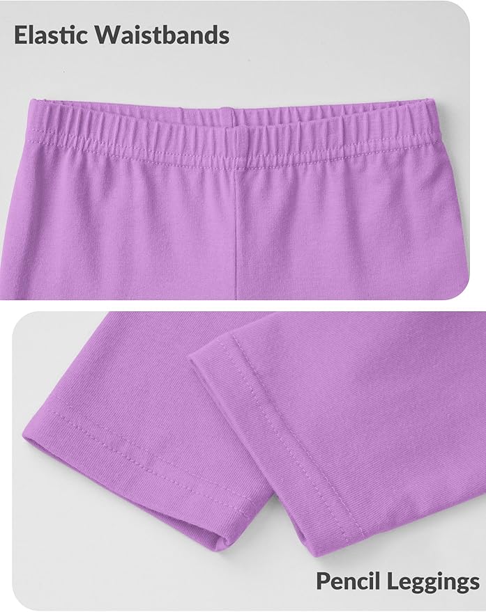 Witwot 3 Pack Baby Girls Leggings Toddler Kids Soft Cotton Pants Size 18M-5T