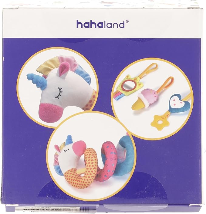 hahaland Car Seat Toys for Babies 0-6 Months Girl - Baby Toys 3-6 Months - Rattle, Mirror, Crinkle, Squeaky Carseat Stroller Toy 0-6 Months Developmental Newborn Baby Girl Birthday Gifts