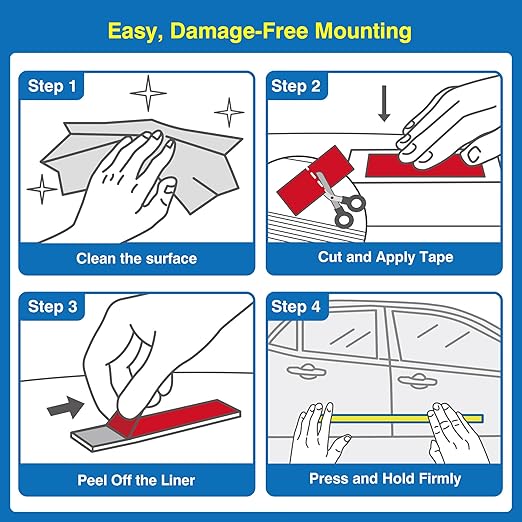 Tapsi Heavy Duty Double Sided Foam Mounting Tape – 0.4" x 36 FT Automotive-Grade Tape with Adhesion Promoters for Plastic Surfaces (0.4" x 36 ft)