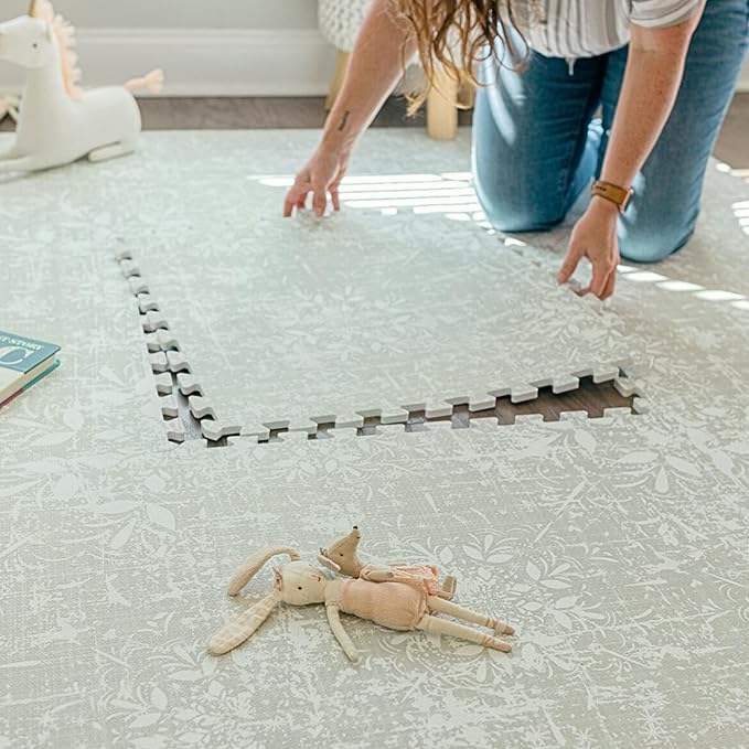 Baby Play Mats for Floor - Eden (4x6ft) - Premium EVA Foam Play Mat for Babies & Toddlers - Perfect for Tummy Time, Crawling, Playroom - Stylish & Comfortable Kids Play Mat