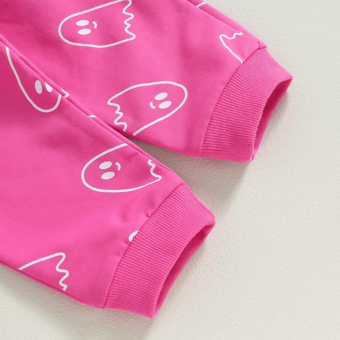 0-4T Toddler Boy Girl Halloween Outfit Fall Clothes Ghost Long Sleeve Sweatshirt Top Pants Baby Halloween Clothes