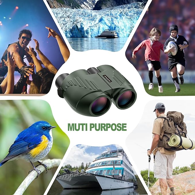 20x25 Compact Binoculars with Strap for Kids and Adults, Sharp Clear, Mini Low Weight Binoculars for Bird Watching,Hiking Outdoor, Cruise Ship,Concert