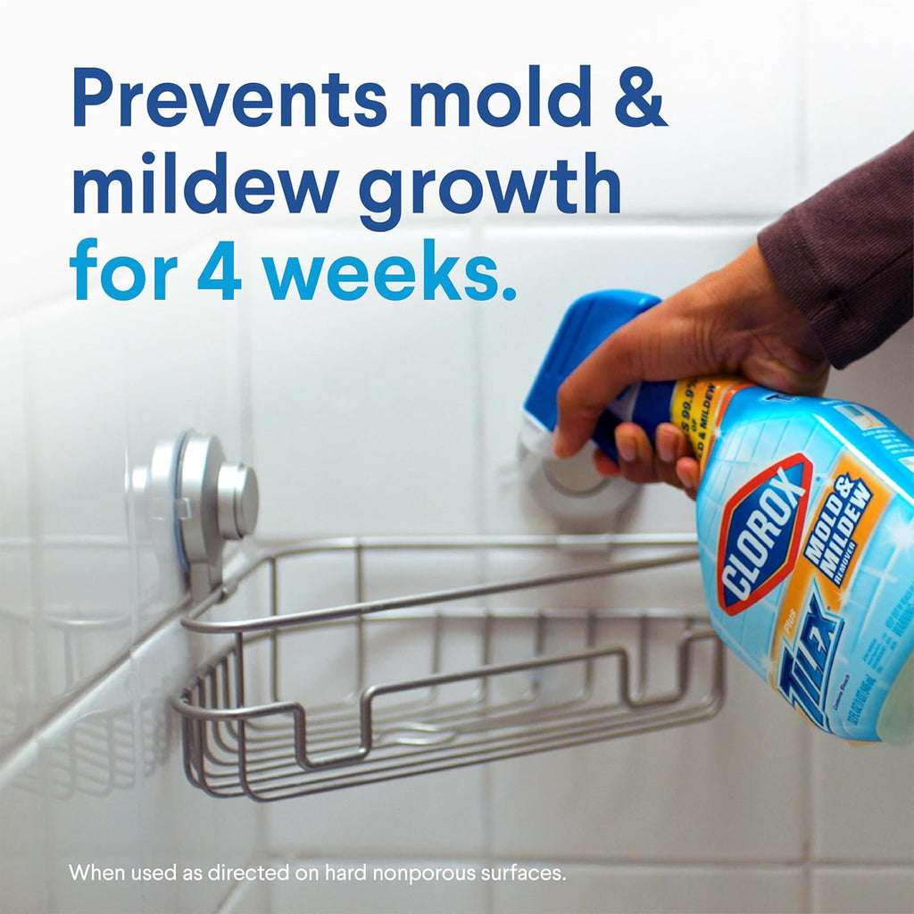 Clorox Plus Tilex Mold and Mildew Remover with Bleach, Spray Bottle, 32 Fluid Ounces, Pack of 3