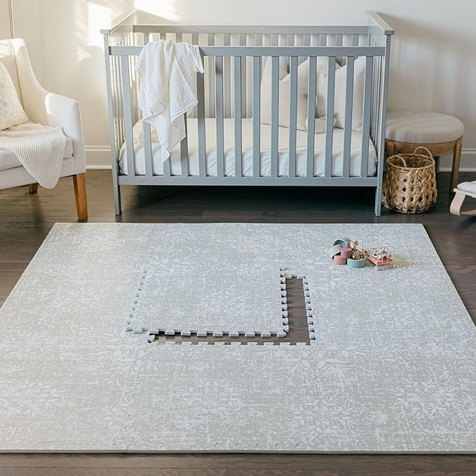 Baby Play Mats for Floor - Eden (4x6ft) - Premium EVA Foam Play Mat for Babies & Toddlers - Perfect for Tummy Time, Crawling, Playroom - Stylish & Comfortable Kids Play Mat