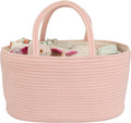 Diaper Caddy Organizer Cotton Rope Baby Basket Nursery Storage and Portable Tote Bag for Car Ideal Baby Shower Gifts and Registry Must-Have for Newborn Essentials large coral pink