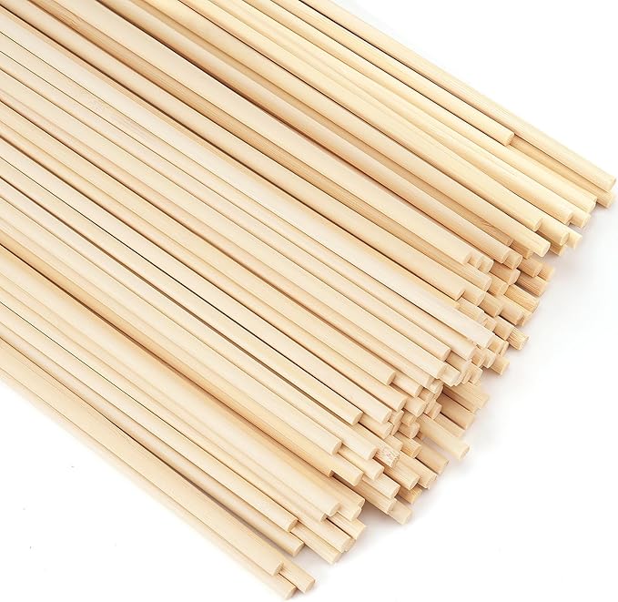 200Pcs Wooden Dowel Rods 1/4 x 12 Inch Precut Wooden Rod Sticks, Wood Sticks for Crafts, Natural Wood Dowels for Craft,Cake Dowels Hardwood Craft Dowel Rods for DIY Projects (200)