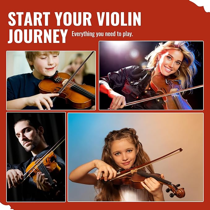 1/2 Size Violin for Kids, Half Size Fiddle - Solid Spruce & Maple with Lightweight Case, Brazilwood Bow, Shoulder Rest, Digital Tuner (Child Beginner Kit MVA-800)