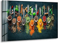 My Photostation.com 60WX40H'' Spoon Spices Glass Wall ArtTempered Glass Printing Wall Decor Large Wall Art Wall Hangings