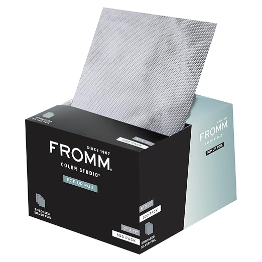 Fromm Pop Up Hair Foils, Silver Foils, Cosmetology Supplies, Hairstylist Essentials, Lightweight, Ideal for Highlighting and Coloring, Precut, 5" x 11", 500 Foil Sheets