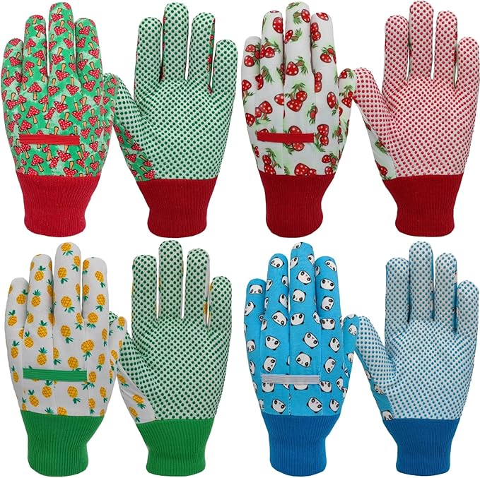 Kids Gardening and Garden Gloves for Toddler,Children's Yard Work Glove,Gift,Cute Pattern,Age3-8