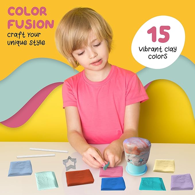 JOiFULi DIY Clay Luminaries Clay Craft Kit Gifts for Kids Girls Boys Teens for Kids Age 8 9 10 11 12
