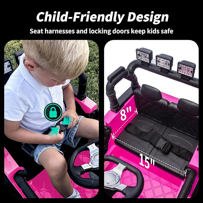 24V Kids Ride on Car, Kids Electric Vehicles Car Ride on Toy Truck for Toddlers w/Remote Control, 400W Motor - Pink