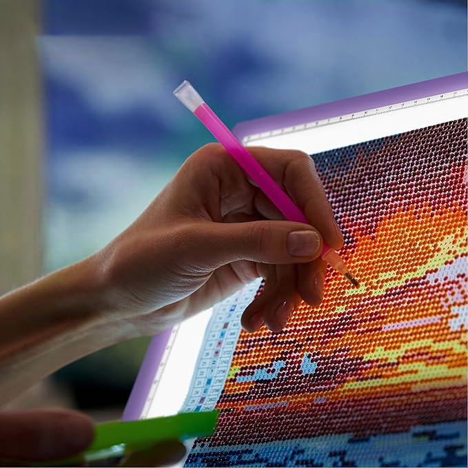 iVyne Rechargeable A4 Light Pad for Diamond Painting & Art Projects – LED Light Board with Diamond Art Accessories – Ultra-Thin & Portable Diamond Dot Light Board, Perfect for Artists - Purple