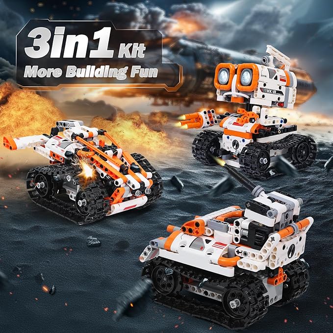 STEM Robotics Kits for Kids Ages 8-12 8-14 Year Old, 3 in 1 Remote/APP Control & Programming Robot Building Set, Toy Coding Science Projects, Birthday Gift Ideas for 8 9 10 11 12+ Boys & Girls