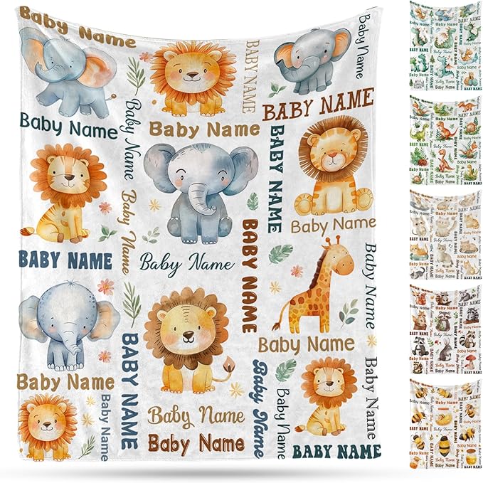 Ship Next Day, Personalized Baby Blanket – Printed in USA, Custom Baby Blanket for Boys & Girls, Baby Blanket with Name, Baby Shower, Easter, Christmas, Birthday Newborn & Toddler Gifts, Baby Gifts