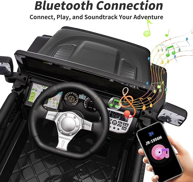 12V Kids Ride on Car Truck, Kids Electric Vehicles Car Ride on Toy for Toddlers 3-5 with Remote Control - Black