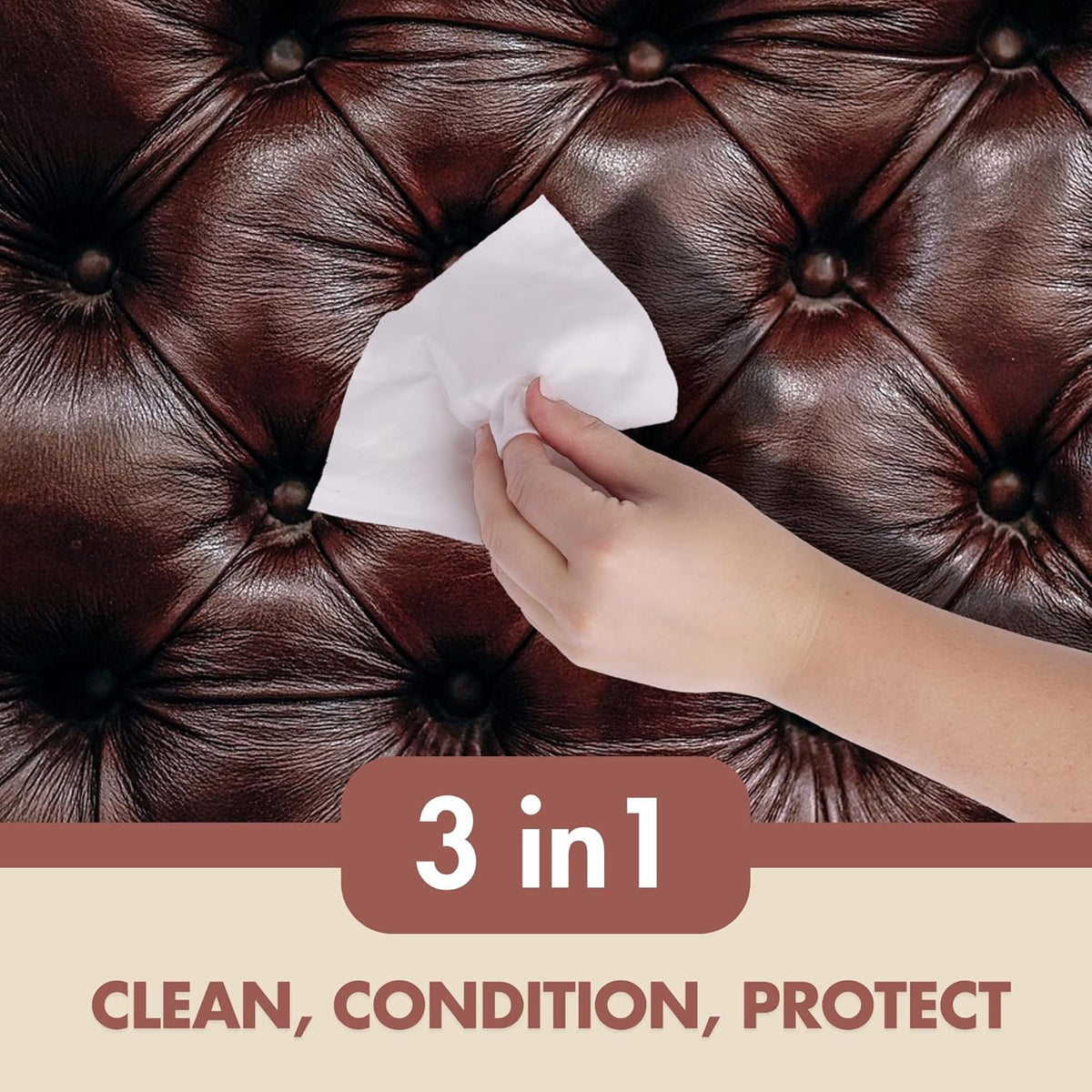 Swanky Leather Wipes - Leather Cleaner and Conditioner for Purses, Shoes, Furniture Polish & Car Seats, Prevents Fading & Cracking, Restores Softness & Shine - Soft Wipes, 300 Count