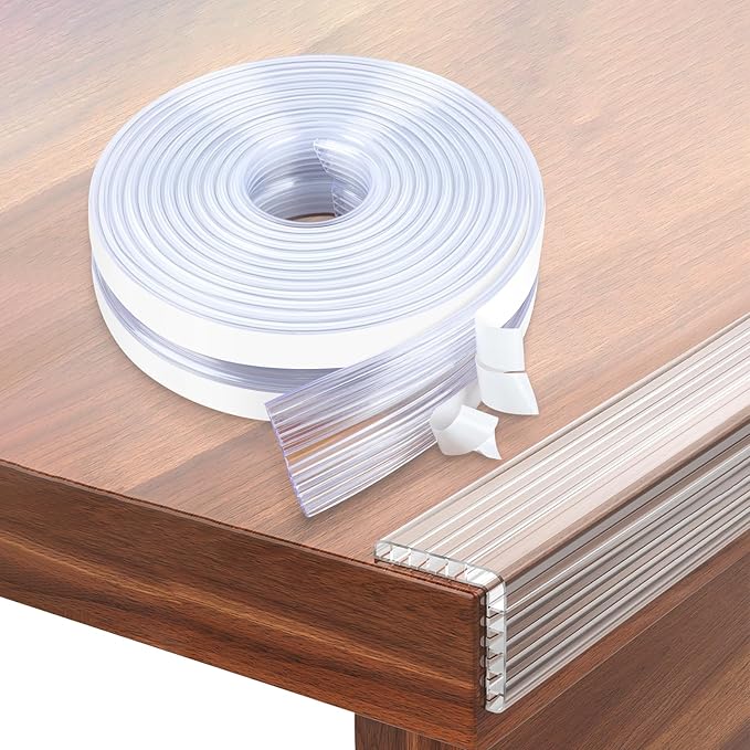 Baby Proofing 26.2ft Long (0.9" Wide),Clear Corner Protectors,Soft Edge Protectors Corner Guards Furniture Corner&Edge Safety Bumpers with Upgraded Strong Adhesive for Sharp Furniture & Table Edges