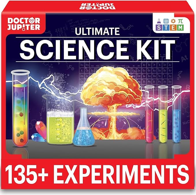 Doctor Jupiter Ultimate Science Kit, Chemistry Set for Kids Ages 8-10-12-14 | Birthday Gift Ideas for Boys & Girls 8,9,10+ Years Old| STEM Toy with 135+ Experiments| Learning & Educational Projects