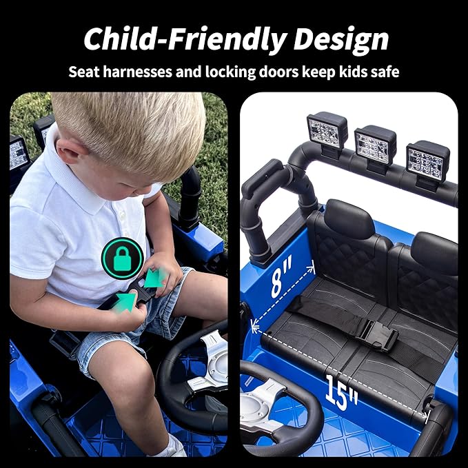 24V Kids Ride on Toy, Kids Electric Vehicles Car Ride on Car Truck for Toddlers with Remote Control, 2x200W Motor - Blue