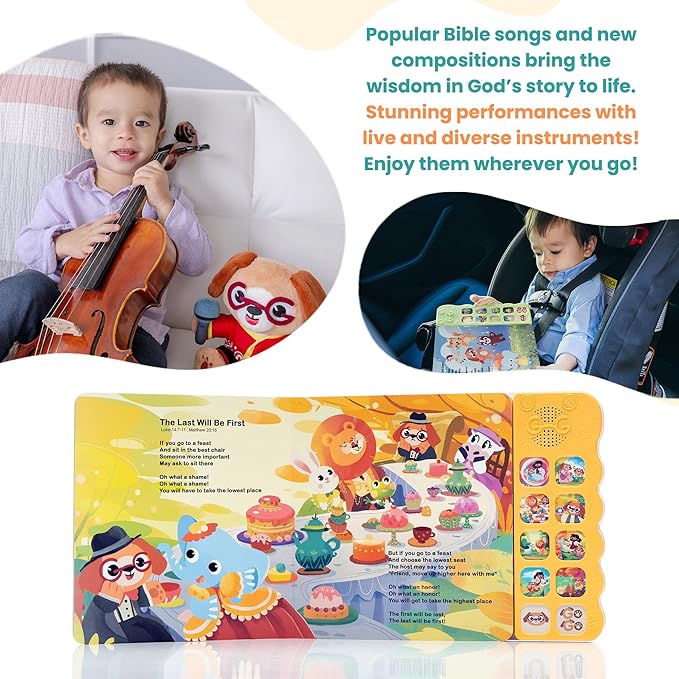 GO GO Bible Songs of Wisdom: Bible Songs Book for Toddlers, 8 Songs, Talking Books for Toddlers 2-4 Years, Sound Books, Sing Along Books, Baby Music Book, Christian Toys for Toddlers