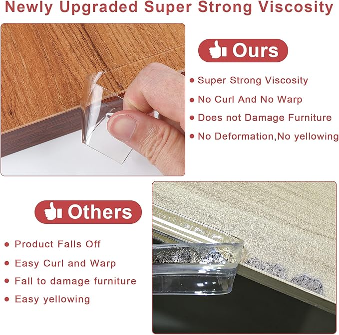 Corner Protectors Baby Proofing,Clear Corner Protector,Soft Edge Protector 16.4ft(5M) Corner Guards Furniture Corner&Edge Safety Bumpers with Upgraded Strong Adhesive for Furniture&Sharp Corners