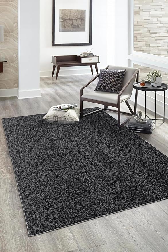 Non-Slip Washable 5x7 Area Rugs for Living Room Bedroom, Ultra Soft Bedside Rug, Indoor Floor Carpet for Kids Girls and Boys, Dorms, Nursery Rooms, Non-Skid Area Rug, Abstract Anthracite, 5' x 7'