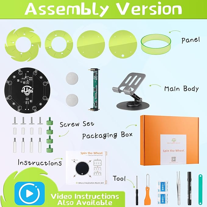 STEM DIY Toys Hand Assembly Electronic Spin The Wheel | Science Craft Kit for Kids Ages 8-9-10-11-12-13-14-15+ Years Old | Educational Gifts for Boys&Girls | Video Guide | (Fire Wheel-Fox Blazer)