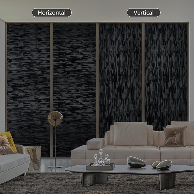 Haton Blackout Window Film, Black Out Sun Blocking Window Cover, Static Cling Frosted Privacy for Glass, Heat Control Darkening Room Coverings Shades Tint for Home Day Sleep, 17.5" x 78.7"
