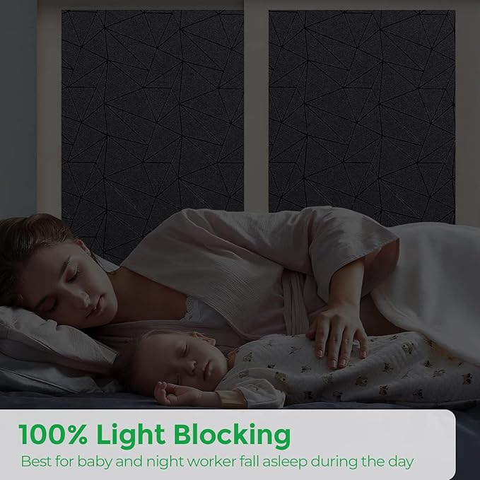 Coavas Blackout Window Privacy Film, Frosted Glass Static Cling, Decorative for Bathroom Door, UV Blocking Window Cling, Non-Adhesive Vinyl Sticker, Day and Night Windows Tint for Home,35.4x78.7 Inch