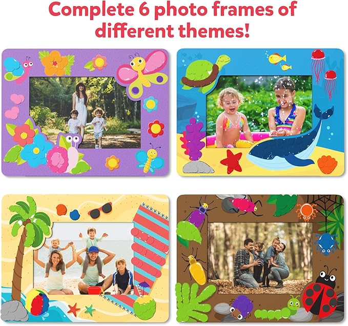Skillmatics Dot It Sticker Art - Photo Frames, Mess-Free Fun for Kids, 500+ Stickers, Craft Kits, DIY Scrapbooking Activity, Travel Toys, Gifts for Boys & Girls Ages 3, 4, 5, 6, 7