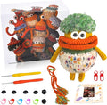 Beegofly Crochet Kits, Crochet Monsters Kit for Experienced Adults and Kids,with Step-by-Step Video Tutorials,Airpods Storage Bag,Handmade Gift,Original Sausage Mouth Monster Egg Bags (Orange)
