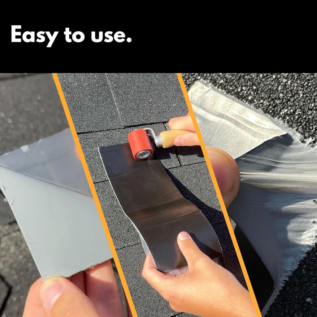 HSS Sealant Tape with MicroSealant - Waterproof Commercial Roofing Tape for Roof and RV Repair - UV- & Weatherproof - Grey - 6 inch x 25 ft.