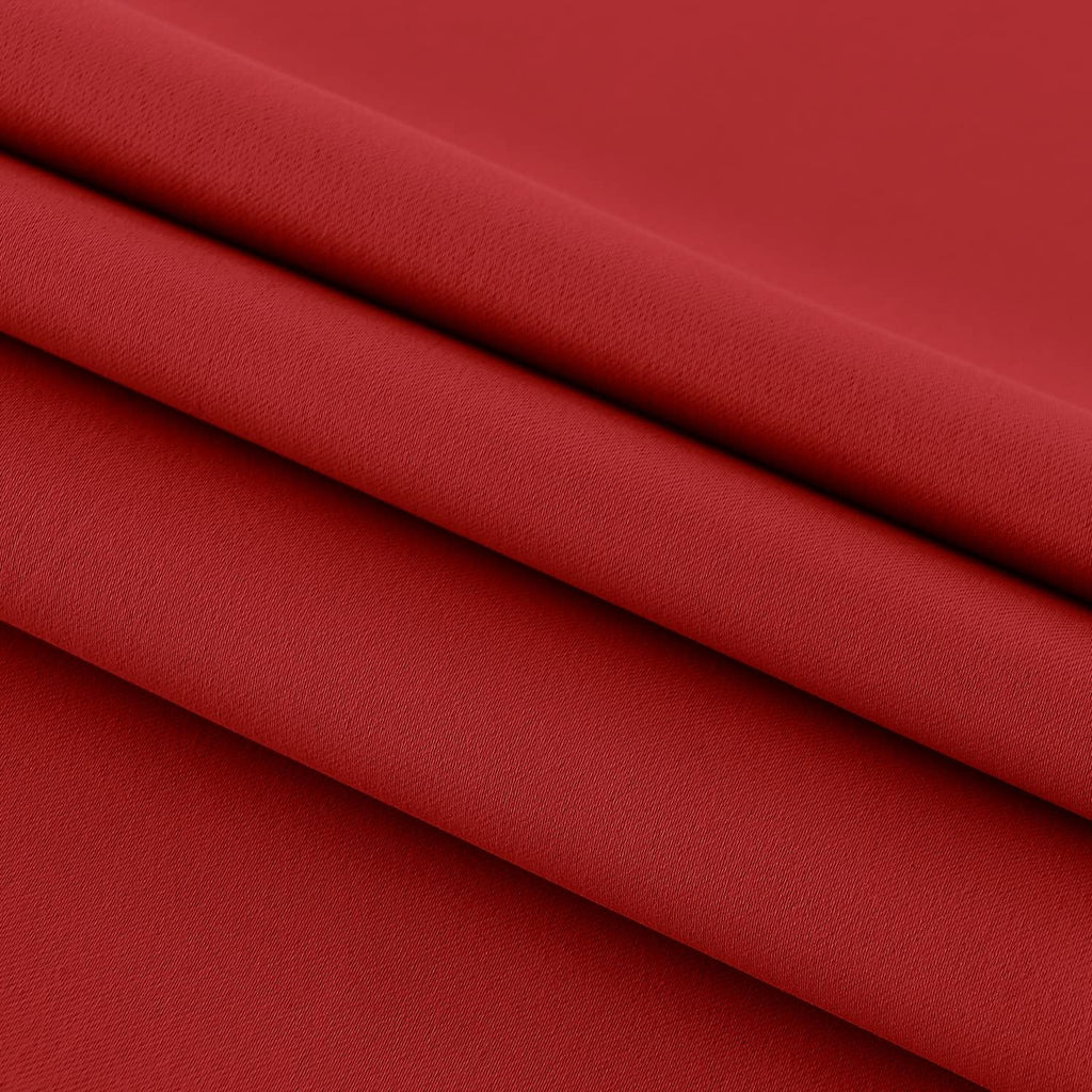 DWCN French Door Curtains – Rod Pocket Thermal Blackout Curtain for Doors with Glass Window, Christmas, Kitchen and Patio Doors for Privacy, 54 X 72 Inches Long, 1 Curtain Panel with Tieback, Red