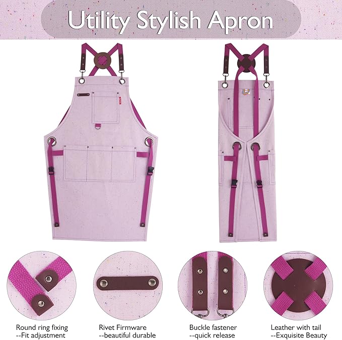 Kids Art Aprons for Painting, Gardening, Cooking, Multiple Pockets, Kids Smock for Boys & Girls, Waterproof (Age6-12)