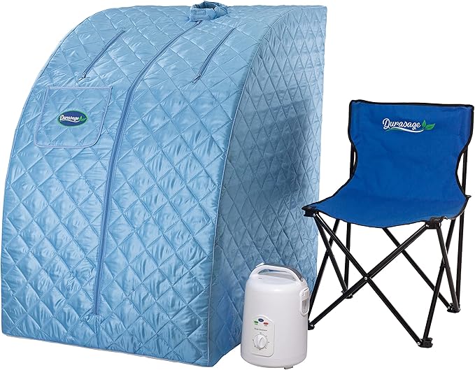 Durasage Portable Personal Steam Sauna for Home – Foldable Full Body Spa Tent with 800W Steam Generator, 60-Min Timer, Chair Included for Relaxation & Wellness