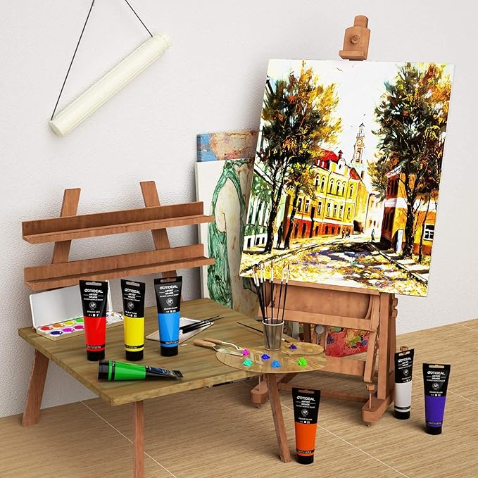 GOTIDEAL Acrylic Paint Gray Tubes(120ml, 4.1 oz) Non Toxic Non Fading,Rich Pigments for Painters, Adults & Kids, Ideal for Canvas Wood Clay Fabric Ceramic Craft Supplies (Gray)