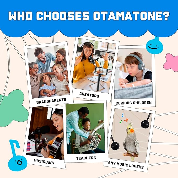Otamatone Japanese Electronic Musical Instrument Portable Music Synthesizer from Japan by Maywa Denki Studio Award Winning, Educational Fun Gift for Children, Teens & Adults - Black