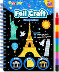 FUNNYB&G Foil Art Craft Activity for Kids - Gift for Girls Boys Crafts for Kids Fun Art Supplies DIY Creative Travel Toys, Birthday Gift Party Favor Toys for Girls 4 5 6 7 8 9 Years Old(Buildings)