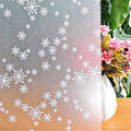 Niviy Privacy Window Film Christmas Decorations Snowflakes Window Clings Decals Stickers Non Adhesive Frosted Glass Film Heat Control 17.7” x 118”