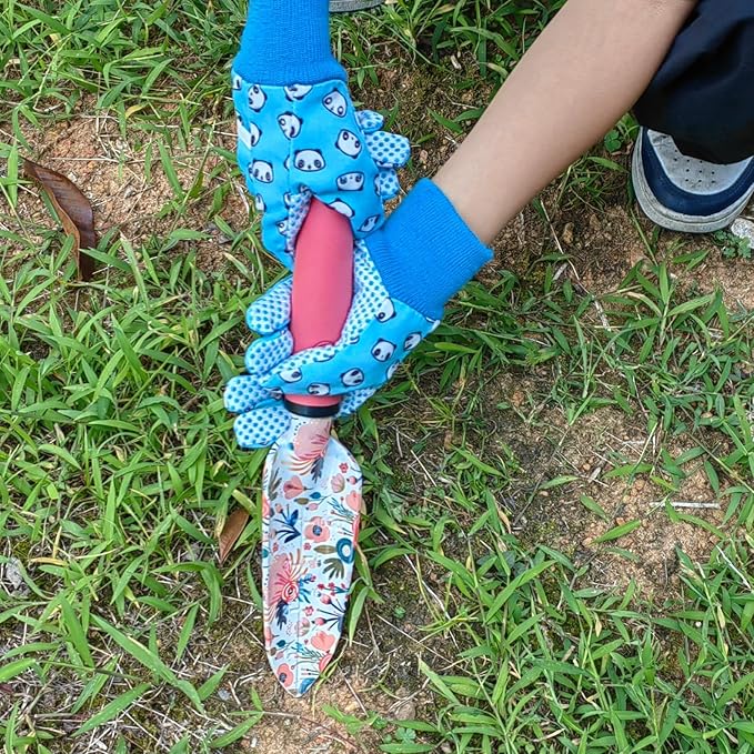 Kids Gardening and Garden Gloves for Toddler,Children's Yard Work Glove,Gift,Cute Pattern,Age3-8