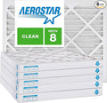 Aerostar 16x22x2 MERV 8, Pleated Air Filter, 16x22x2, Box of 6, Made in the USA