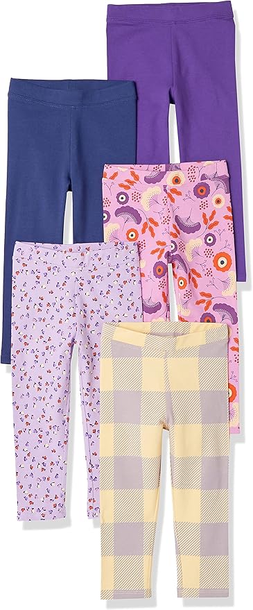Amazon Essentials Girls and Toddlers' Leggings, Multipacks