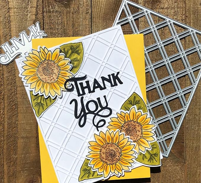 Cutting Dies Metal Stencils Scrapbooking Tools Flowers Lace Frame DIY Embossing Template for Paper Card Making Album Arts Crafts Supplies (Square Hollow background-11.1x14.3cm)