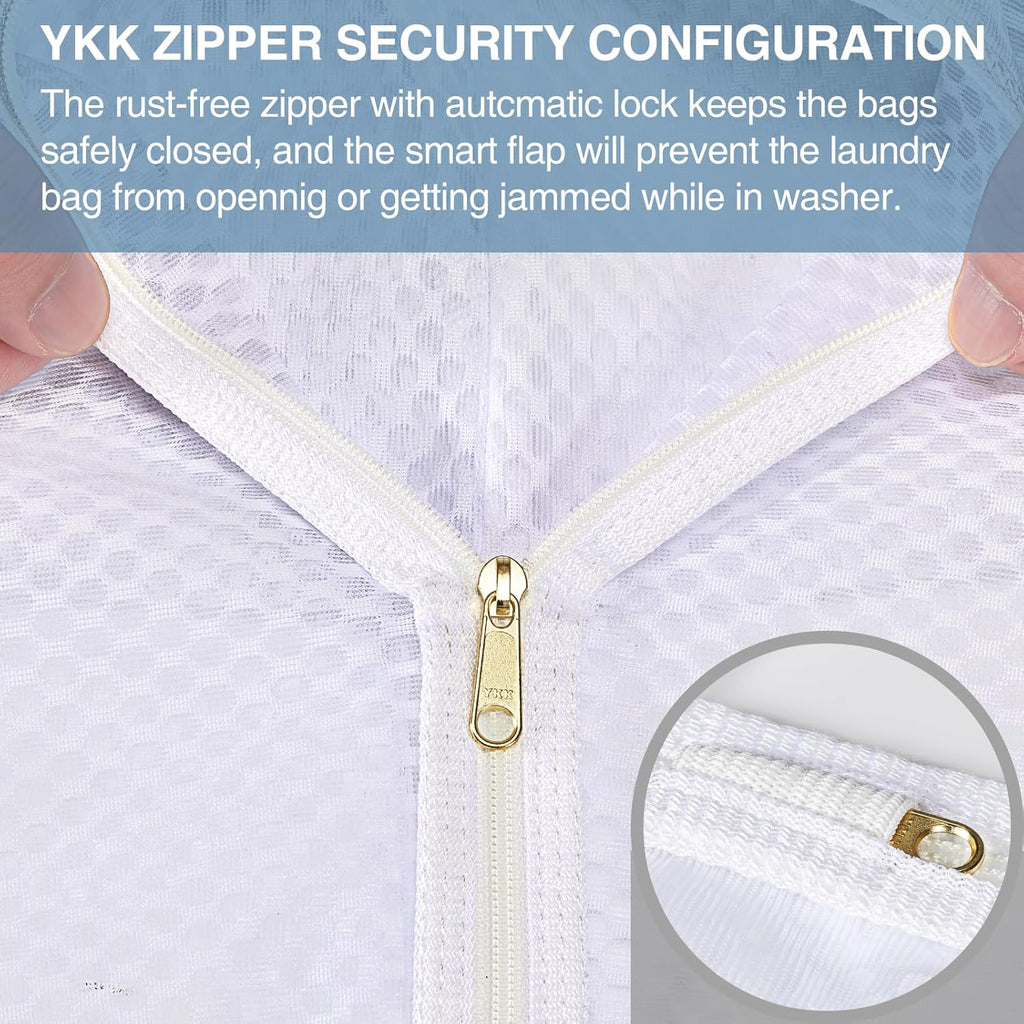 4 pcs Durable Honeycomb Mesh Laundry Bags for Delicates 2 Large (16" x 19") 2 Medium (12" x 15")