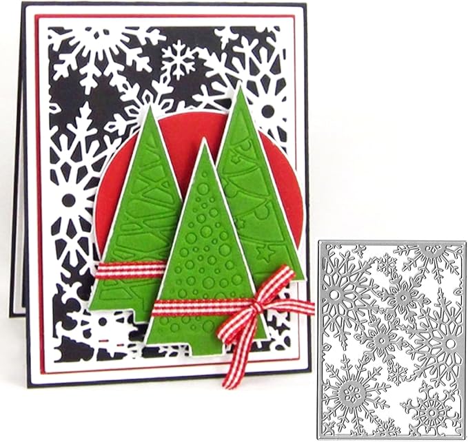 Metal Cutting Dies DIY Merry Christams Embossing Stencil Template Scrapbooking Card Making Mold Photo Album Arts Crafts Tools (Christmas Snowflake-9.8x13cm)