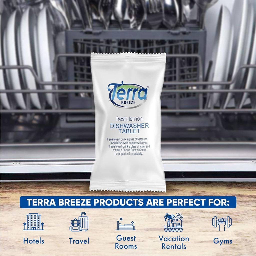 Individually Wrapped Dishwasher Tablets | Dishwasher Detergent | Dish Soap Pods | Fresh Lemon Scent | Deep Clean for Dishes | 200 Count Bulk for Vacation Rentals and Extended Stay Hotels