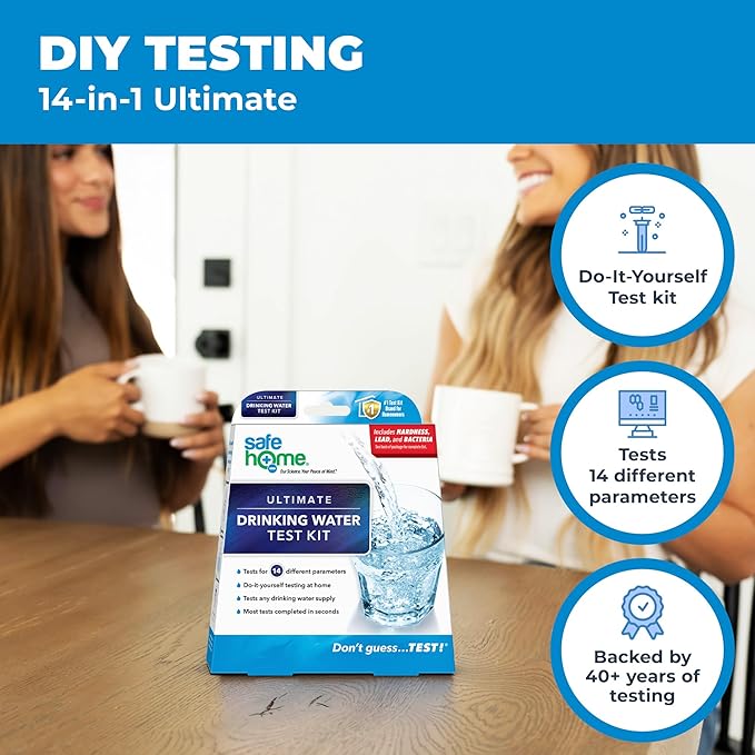 Safe Home® 14-in-1 DIY Drinking Water Test Kit – Includes The #1 Selling Lead & Bacteria Test Kits + 12 Additional Parameters – City Tap or Well Water – 302 Total Tests