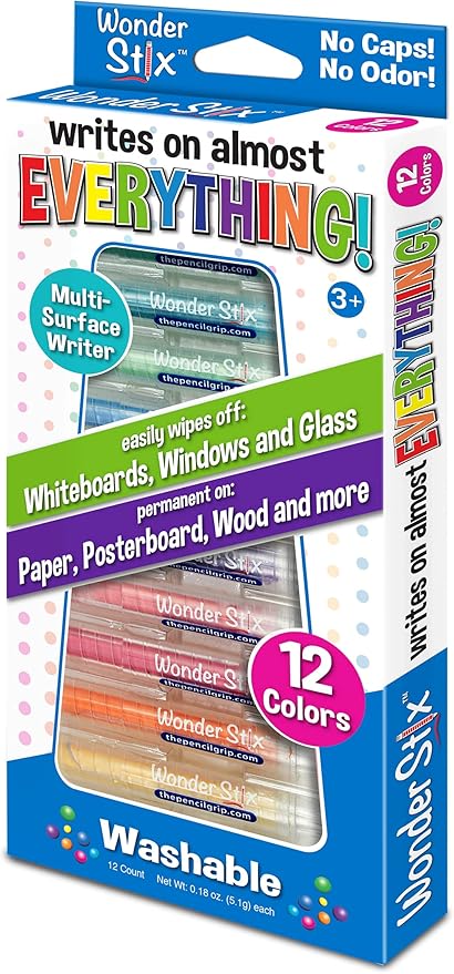 Wonder Stix Pastel Colors Dustless Chalk Crayon 12 pack