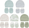Cute Baby Girl Hats Mittens Set 10-Pack New Born Boy Caps Gloves Suit 0-6 Months Infant Accessories